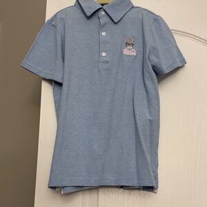 Janie and Jack Light Blue Polo with Bunny Patch
